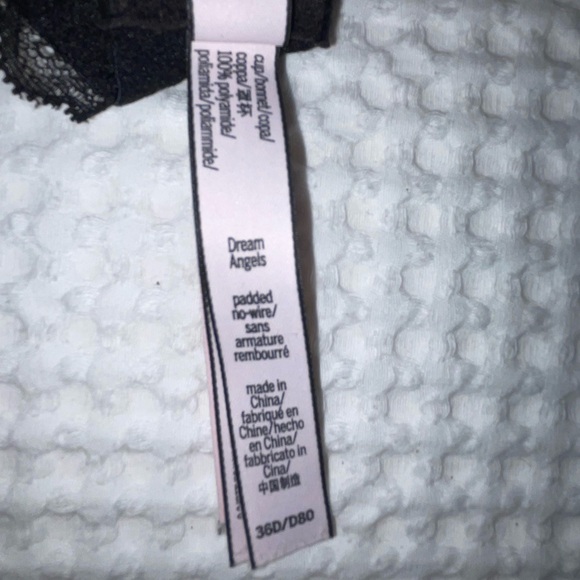 Victoria Secrets bra Dream Angels 36D black straps bow detail lace edge detail - Picture 6 of 6